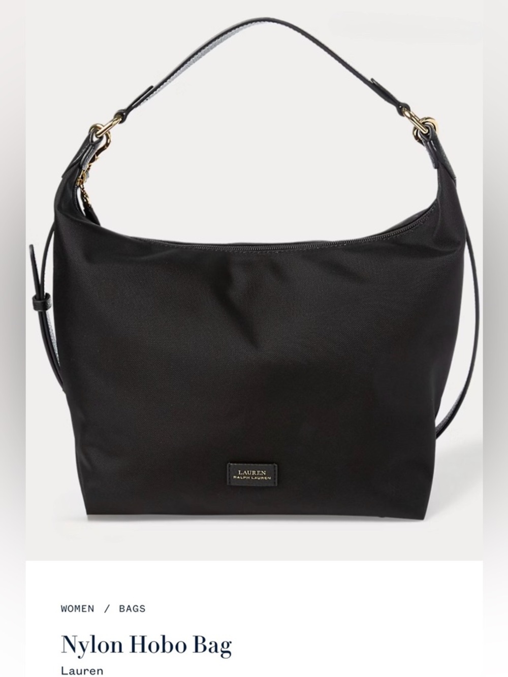 Lauren Ralph Lauren Nylon Hobo Bag